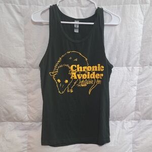 Gildan Black Tank Top with Yellow Graphic